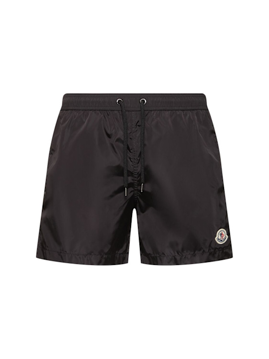 LuisaViaRoma MonclerLogo patch nylon swim shorts