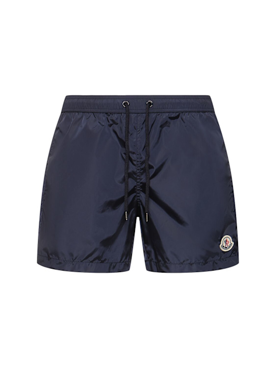 LuisaViaRoma MonclerLogo patch nylon swim shorts