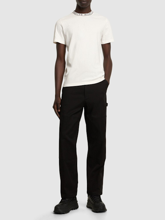 LuisaViaRoma MonclerLogo-trimmed Cotton T-shirt