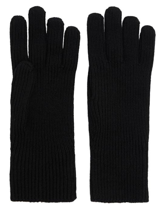 LuisaViaRoma MonclerLogo virgin wool tricot gloves