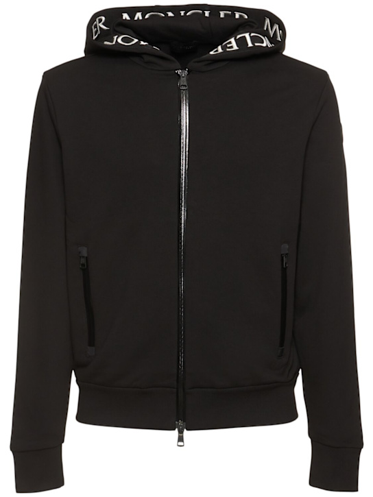 LuisaViaRoma MonclerLogo zip-up cotton sweatshirt