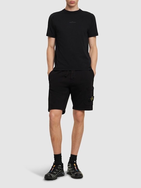 LuisaViaRoma Stone IslandCotton Logo Patch Shorts