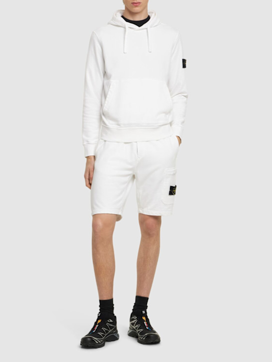 LuisaViaRoma Stone IslandCotton Logo Patch Shorts