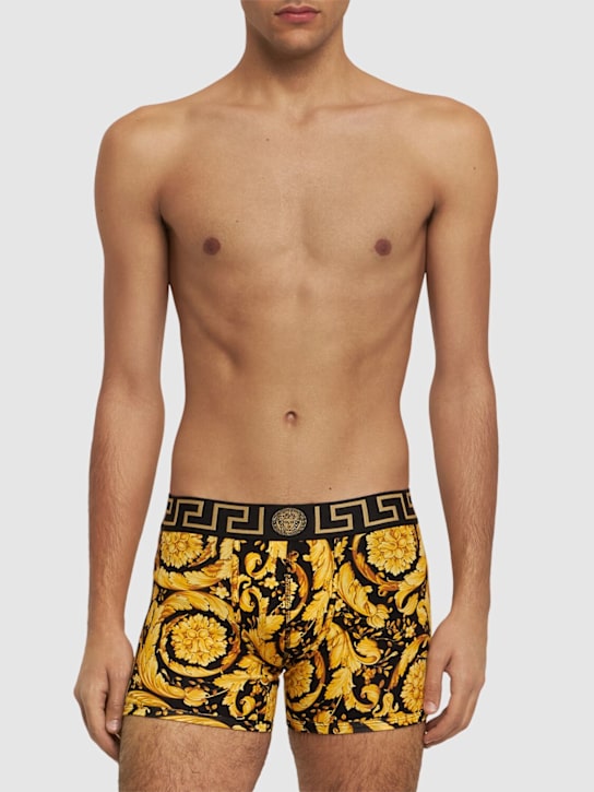 LuisaViaRoma VersaceBoxer In Cotone Stampa Barocca