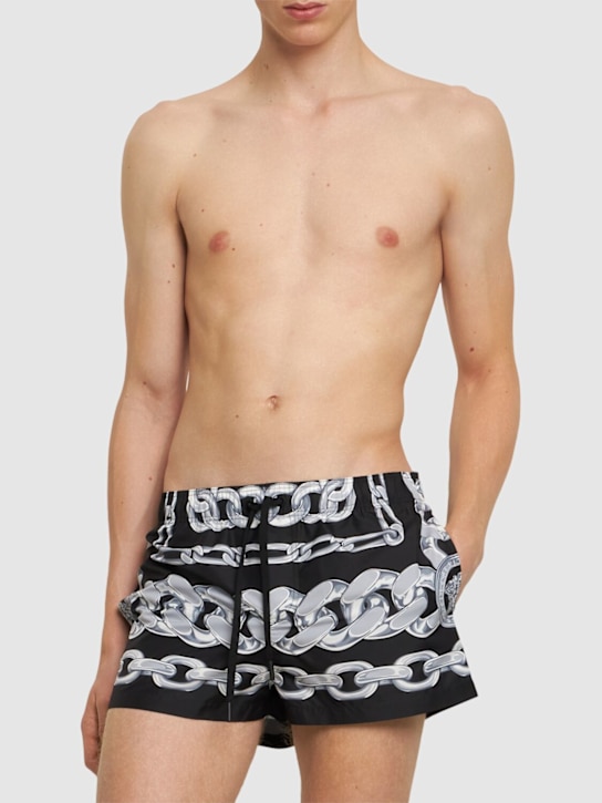 LuisaViaRoma VersaceShorts Mare In Nylon Stampato