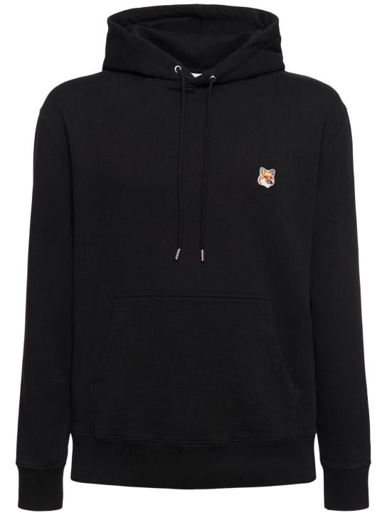 LuisaViaRoma Maison KitsunéFelpa regular fit con patch e cappuccio