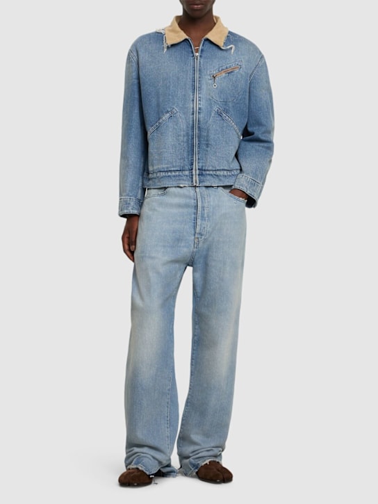 LuisaViaRoma Maison MargielaCotton Denim Workwear Zip Jacket