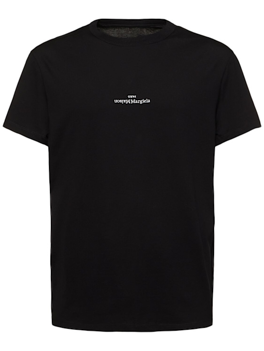 LuisaViaRoma Maison MargielaT-shirt in cotone con ricamo logo