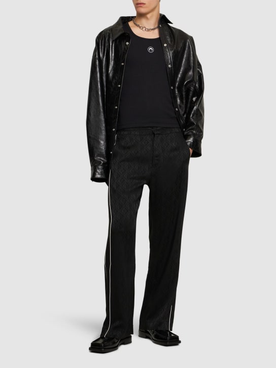 LuisaViaRoma Marine SerrePantaloni Fluidi In Jacquard