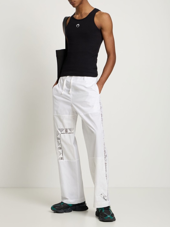 LuisaViaRoma Marine SerreTank Top Moon In Cotone Organico Con Ricami