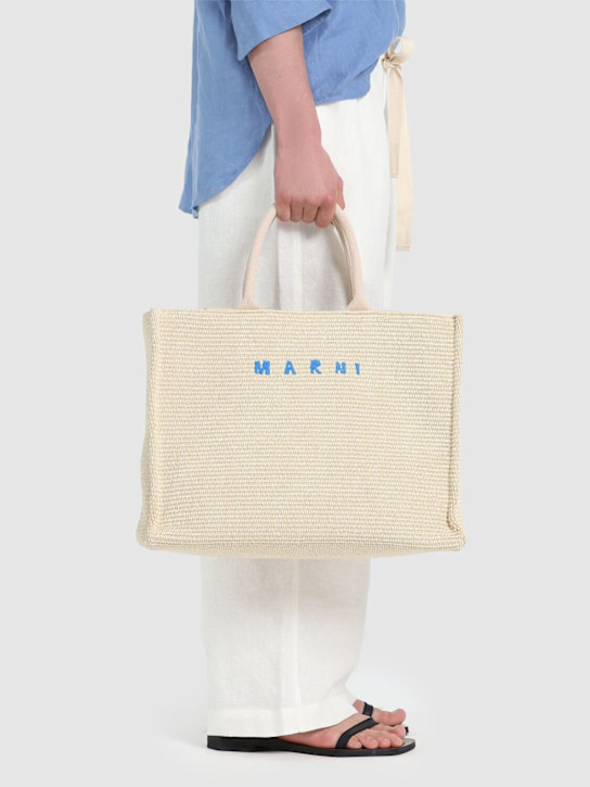 LuisaViaRoma MarniBorsa Shopping Media Effetto Rafia Con Logo