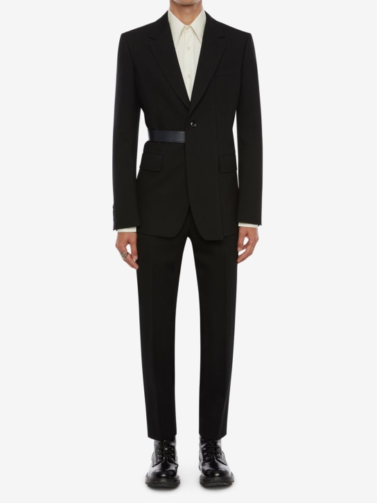 LuisaViaRoma McQueenGiacca Monopetto In Gabardina Di Lana