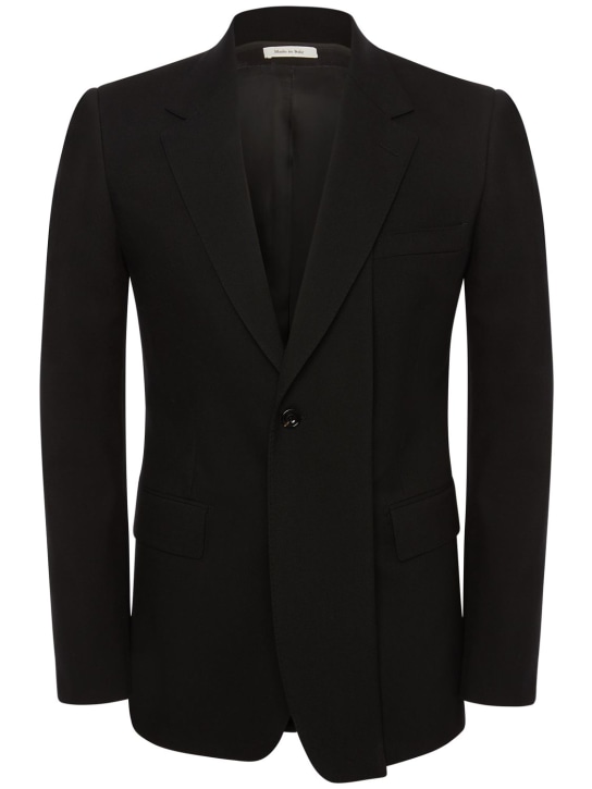 LuisaViaRoma McQueenGiacca monopetto in gabardina di lana