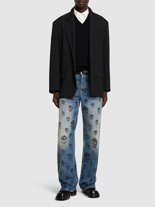 LuisaViaRoma McQueenJeans Baggy Fit In Cotone Skull
