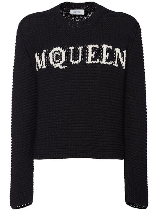 LuisaViaRoma McQueenMaglia girocollo in cotone con logo