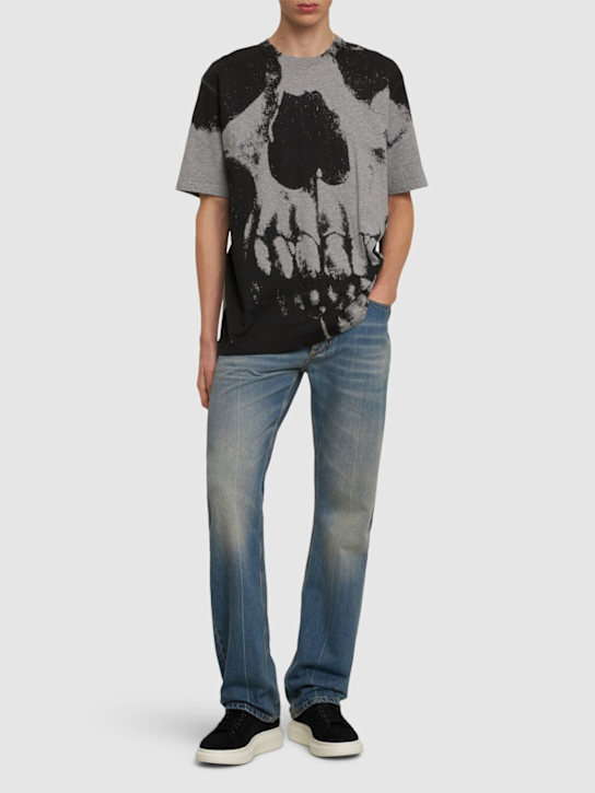 LuisaViaRoma McQueenT-shirt Skull In Cotone Stampato
