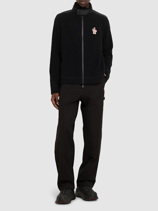 LuisaViaRoma Moncler GrenobleCardigan In Techno Pile Stretch Con Zip