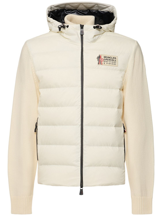 LuisaViaRoma Moncler GrenoblePiumino cardigan in lana e nylon con zip