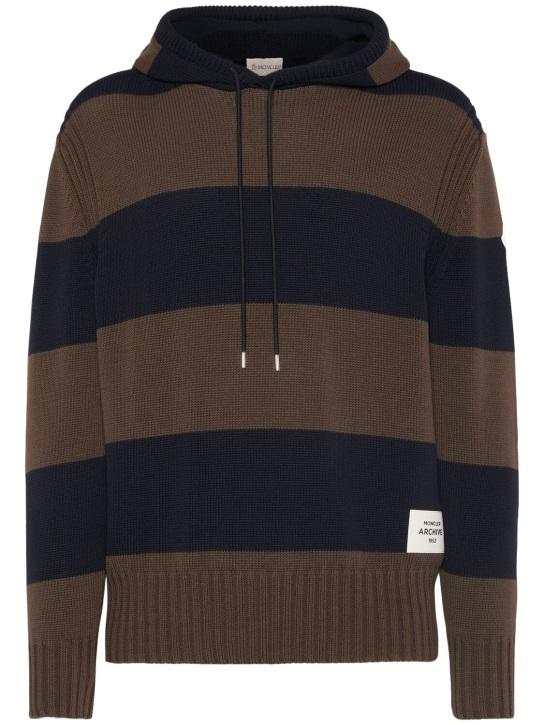 LuisaViaRoma MonclerFelpa in cotone a righe / cappuccio