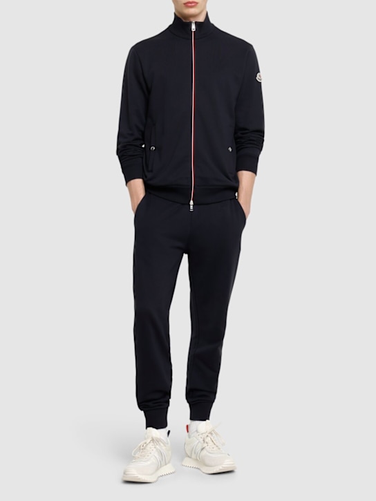 LuisaViaRoma MonclerFelpa In Cotone Con Zip E Dettaglio Tricolore