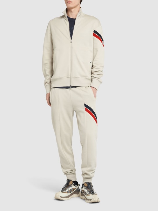 LuisaViaRoma MonclerFelpa In Cotone Con Zip E Dettaglio Tricolore