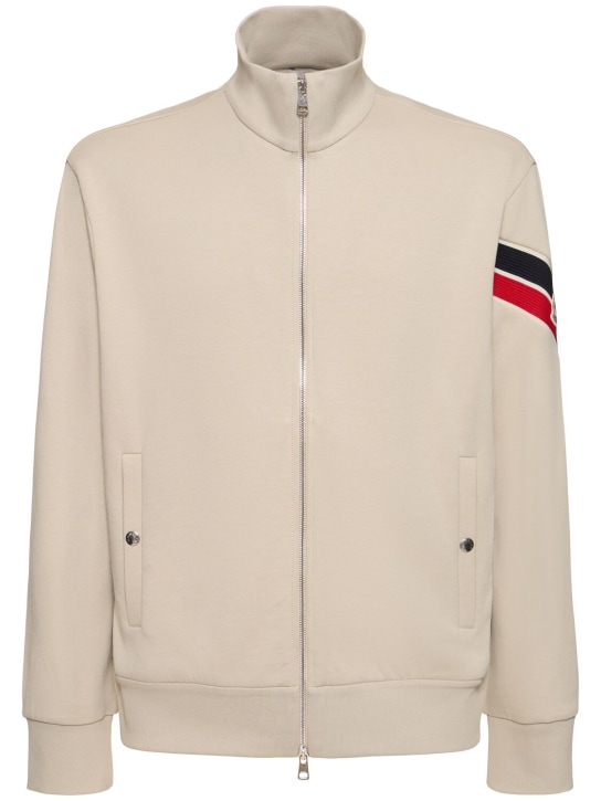 LuisaViaRoma MonclerFelpa in cotone con zip e dettaglio tricolore