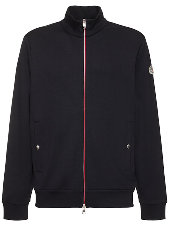 LuisaViaRoma MonclerFelpa in cotone con zip e dettaglio tricolore