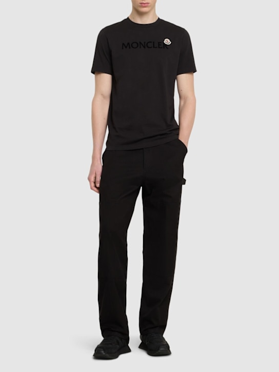 LuisaViaRoma MonclerT-shirt In Cotone Con Logo Floccato