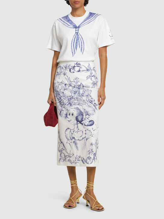 LuisaViaRoma MoschinoT-shirt In Jersey Di Cotone Stampato