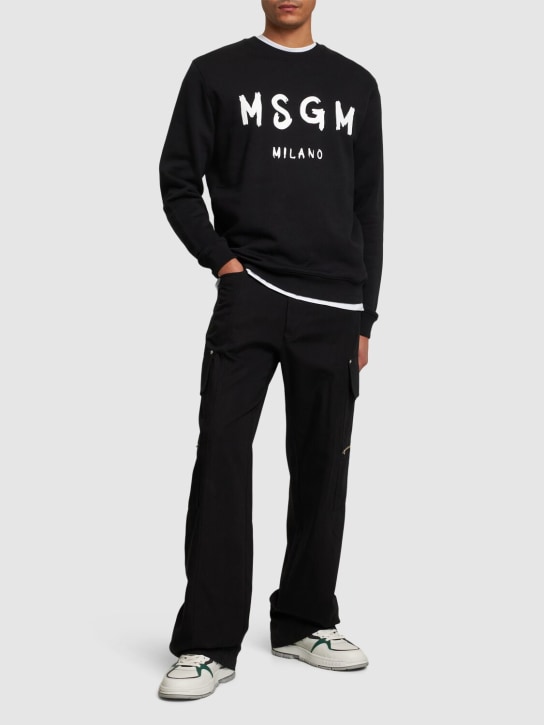 LuisaViaRoma MSGMFelpa In Cotone Spazzolato Con Logo Stampato