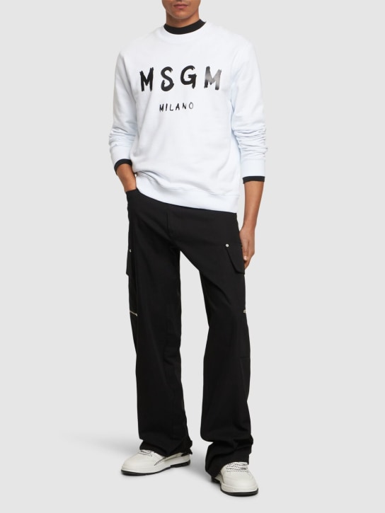 LuisaViaRoma MSGMFelpa In Cotone Spazzolato Con Logo Stampato