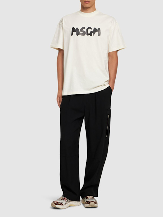 LuisaViaRoma MSGMT-shirt In Jersey Di Cotone Con Logo