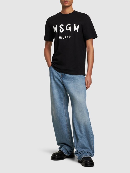 LuisaViaRoma MSGMT-shirt In Jersey Di Cotone Con Logo Stampato
