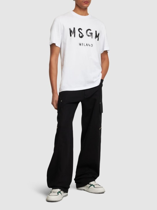 LuisaViaRoma MSGMT-shirt In Jersey Di Cotone Con Logo Stampato