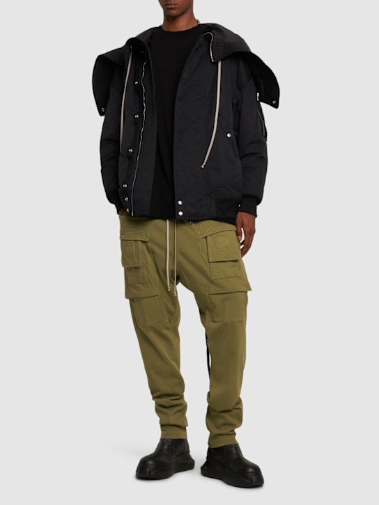 LuisaViaRoma Rick Owens DRKSHDWBomber In Nylon Con Cappuccio