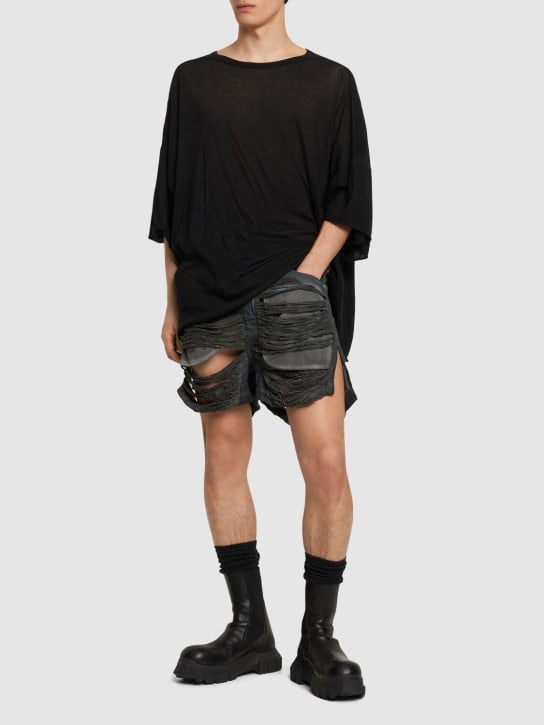 LuisaViaRoma Rick Owens DRKSHDWShorts Geth Distressed