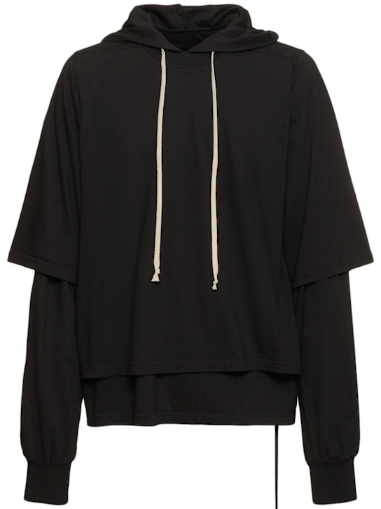 LuisaViaRoma Rick Owens DRKSHDWT-shirt Hustler in jersey di cotone con cappuccio