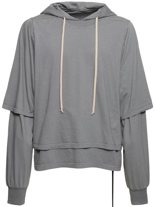 LuisaViaRoma Rick Owens DRKSHDWT-shirt Hustler in jersey di cotone con cappuccio