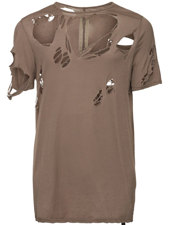 LuisaViaRoma Rick Owens DRKSHDWT-shirt Level T effetto distressed