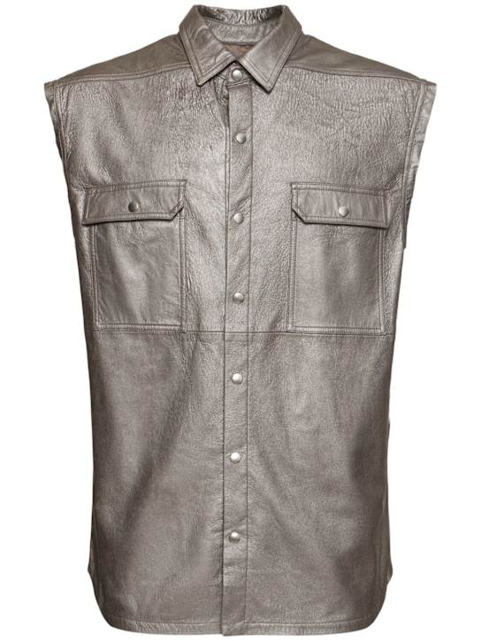 LuisaViaRoma Rick OwensGiacca senza maniche jumbo in pelle