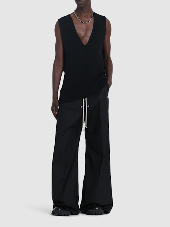 LuisaViaRoma Rick OwensGilet In Cashmere E Lana Con Scollo A V