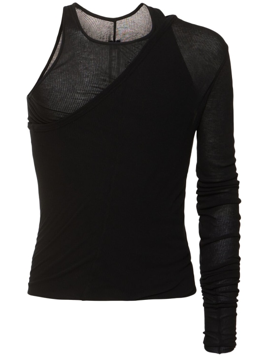 LuisaViaRoma Rick OwensTop Ziggy Banana in misto seta