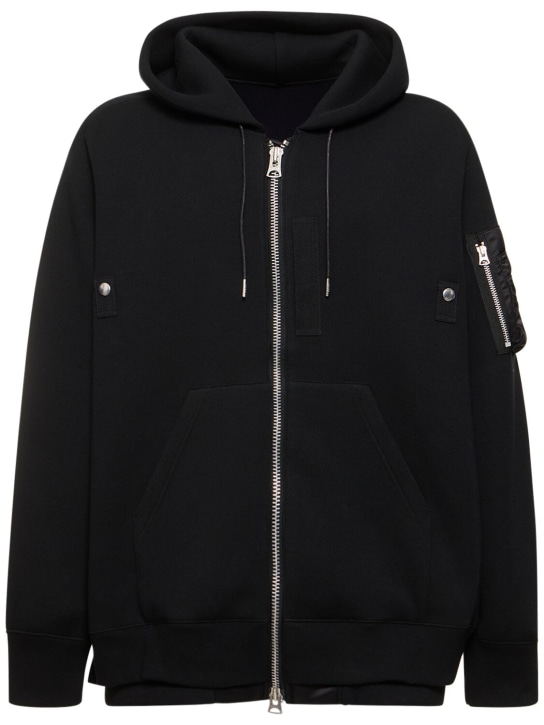 LuisaViaRoma SacaiFelpa in cotone e twill di nylon / cappuccio