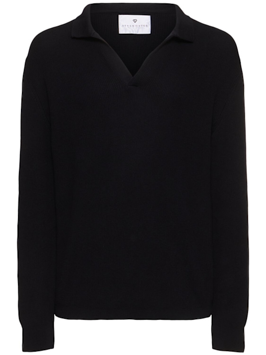 LuisaViaRoma Seven GaugePolo a maniche lunghe in cotone a costine