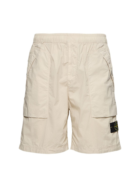 LuisaViaRoma Stone IslandCotton blend logo patch shorts