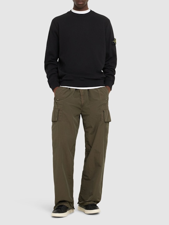 LuisaViaRoma Stone IslandCrewneck Cotton Sweatshirt