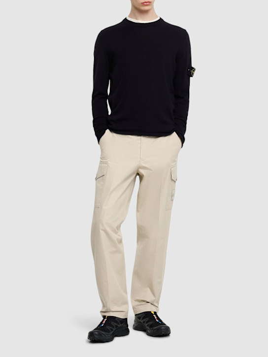 LuisaViaRoma Stone IslandCrewneck Cotton Sweatshirt