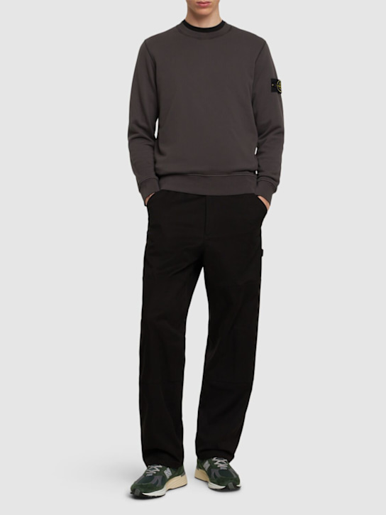 LuisaViaRoma Stone IslandCrewneck Cotton Sweatshirt