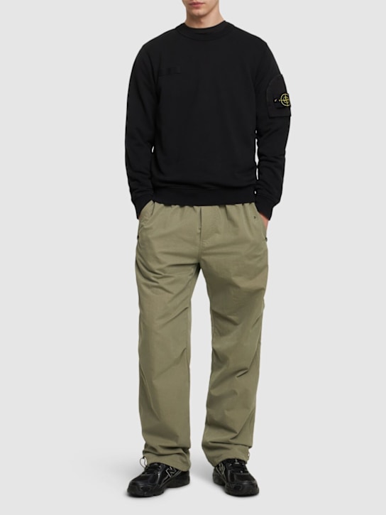 LuisaViaRoma Stone IslandCrewneck Cotton Sweatshirt