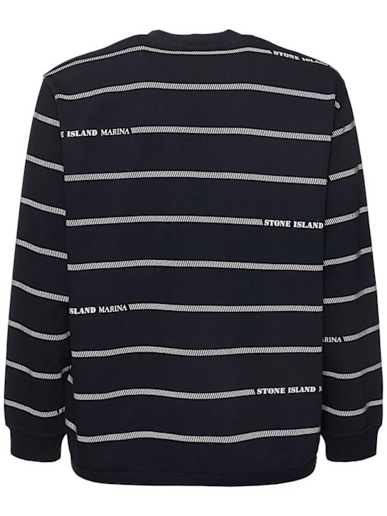 LuisaViaRoma Stone IslandCrewneck Striped Sweatshirt